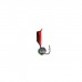 Мормышка Столбик чёрный, красное брюшко + шар радуга, вес 0.6 г