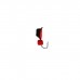 Мормышка Столбик чёрный, красное брюшко + куб гранен красный, вес 1.7 г