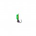 Мормышка Столбик зелёный, оранжевое брюшко, чёрные полоски+шар гранен хамелеон, вес 0.4 г
