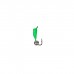 Мормышка Столбик зелёный, чёрные полоски + шар серебро, вес 0.45 г