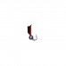 Мормышка Столбик чёрный, красное брюшко + шар гранен серебро, вес 0.7 г