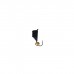 Мормышка Столбик чёрный, белые полоски + шар золотой, вес 1.78 г