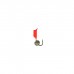 Мормышка Столбик красный, чёрные полоски + шар радуга, вес 0.5 г