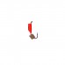 Мормышка Столбик красный, чёрные полоски + куб хамелеон, вес 0.6