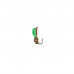 Мормышка Столбик зелёный, красное брюшко + тетро куб золотой, вес 0.8 г