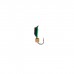 Мормышка Столбик чёрный, зелёное брюшко + куб золотой, вес 0.4 г