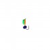 Мормышка Столбик зелёный, оранжевое брюшко + шар гранен синий, вес 0.8 г