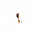 Мормышка Столбик чёрный, оранжевое брюшко + шар золотой, вес 1.4 г