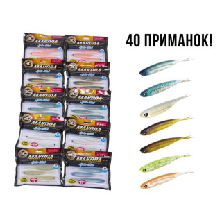 Виброхвосты LJ 3D Series MAKORA SPLIT TAIL 5.0in (12,70)/01SET 40шт. набор