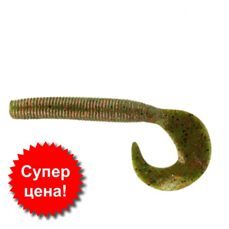 Приманка съедобная Allvega Cigar Grub, 9.5 см, 7.5 г, 5 шт, цвет green pumpkin red flake