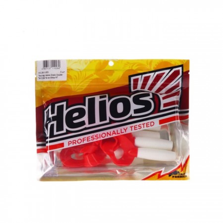 Твистер Helios Credo Double Tail White RT, 9 см, 5 шт. (HS-28/1-003)