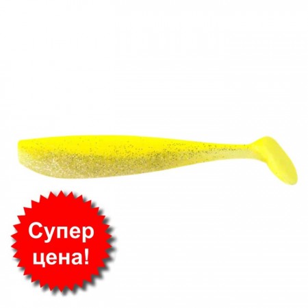 Приманка съедобная Allvega Tail Shaker, 12.5 см, 13 г, 5 шт, цвет lemon back silver flake