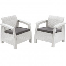 Комплект мебели Yalta Duo: 2 кресла, цвет белый, цвет подушки МИКС