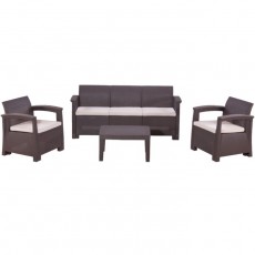 Комплект мебели RATTAN Comfort 5, цвет венге, цвет подушки МИКС