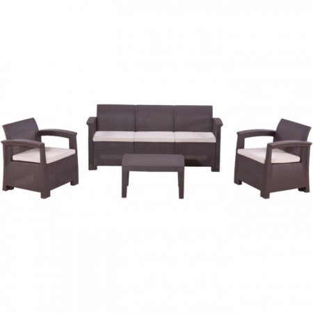 Комплект мебели RATTAN Comfort 5, цвет венге, цвет подушки МИКС