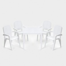 Набор садовой мебели Прованс белый, 4 кресла + стол