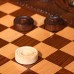 Нарды ручной работы "Узор 1", глубокая резка, с ручкой, 60х30 см, с шахматным полем, массив ореха, Армения