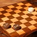 Нарды ручной работы "Бык", с ручкой, 60х30 см, с шахматным полем, массив ореха, Армения