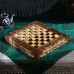 Настольная игра 3 в 1 «Ромб, Резка, Выжигание»: 50х25 см, ручная работа, массив ореха, Иран