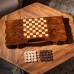 Нарды ручной работы "Кобра", глубокая резка, с ручкой, 60х30 см, с шахматным полем, массив ореха, Армения