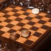 Нарды ручной работы "Герб России", глубокая резка, с ручкой, 60х30 см, с шахматным полем, Армения
