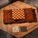 Нарды ручной работы "Орел в полете" с ручкой, 60х30 см, с шахматным полем, массив ореха, Армения