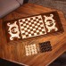 Нарды ручной работы "Лепнина", 60х30 см, с шахматным полем, массив ореха, Армения