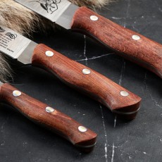 Набор ножей "Хозяюшка" в шкатулке, клинок 10/17/20 см, сталь 65х13, рукоять - орех