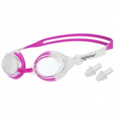 Очки для плавания, детские + беруши, цвет белый/розовый
