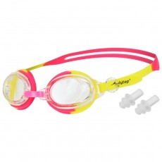 Очки для плавания, детские + беруши, цвет красный/жёлтый