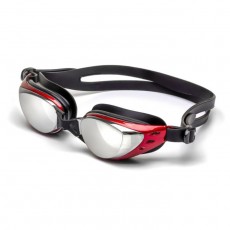 Очки для плавания Atemi B1000M, зеркальные, силикон, цвет серый/красный