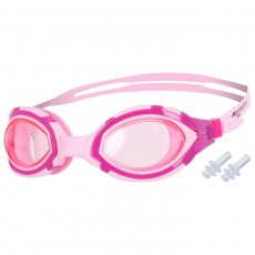 Очки для плавания + беруши, с UV защитой, цвет розовый