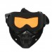 Очки-маска для езды на мототехнике, разборные, стекло оранжевый хром, цвет черный