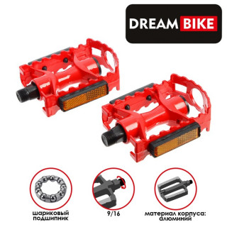 Педали 9/16" с подшипником Dream Bike, алюминиевые