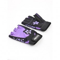 Перчатки для фитнеса женские замшевые X11, цвет чёрный/фиолетовый, размер XXL