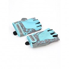 Перчатки для фитнеса женские замшевые X10, цвет серый/голубой, размер XL