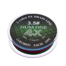 Шнур Ryobi NUM ONE PE4X, диаметр 0.310 мм, тест 15.9 кг, 100 м, Multi Colour