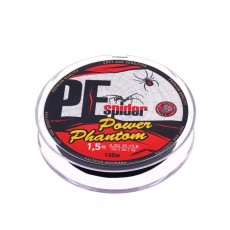 Шнур Power Phantom 8x, PE Spider, 135 м, темно-серый № 1.5, диаметр 0.2 мм, тест 15.8 кг