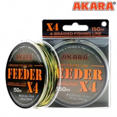 Шнур Akara Feeder X4 KMF, диаметр 0.16 мм, тест 10.5 кг, 150 м, КМФ