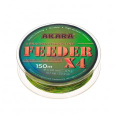 Шнур Akara Feeder X4 KMF, диаметр 0.2 мм, тест 15.1 кг, 150 м, КМФ