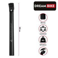Штырь подседельный Dream Bike 28,6*300 мм, алюминиевый, PJ-02-28,6, цвет чёрный