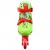 Роликовые коньки раздвижные, р. 34-37, колёса PVC 64 мм, пластиковая рама, цвет красный/зелёный