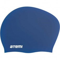 Шапочка для плавания Atemi LC-06, силикон, для длиных волос, синяя
