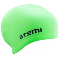 Шапочка для плавания ATEMI LC-09, силикон, для длинных волос, цвет зелёный