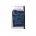 Шапочка для плавания Atemi PU 303, тканевая с ПУ покрытием, чёрный, принт синий