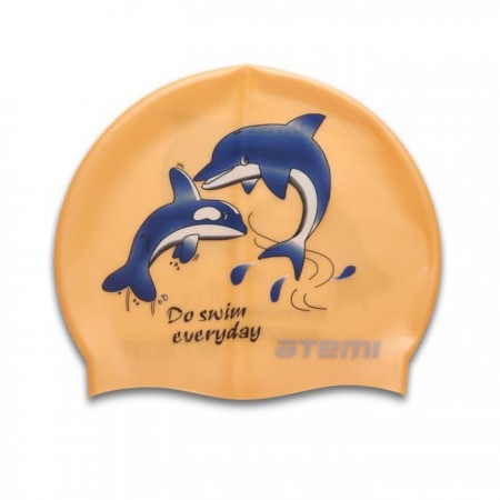 Шапочка для плавания Atemi PSC401, детская, силикон, цвет оранжевый