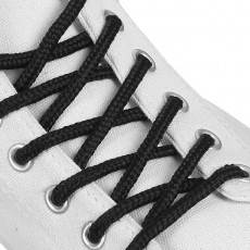 Шнурки для обуви, круглые, d = 4 мм, 90 см, фасовка 25 шт, цвет чёрный