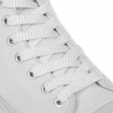 Шнурки для обуви, пара, плоские, 8 мм, 110 см, цвет белый