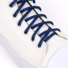 Шнурки для обуви, пара, круглые, d = 6 мм, 120 см, цвет синий/чёрный