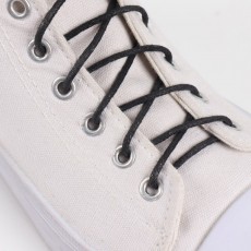 Шнурки для обуви, пара, круглые, вощёные, d = 2,5 мм, 60 см, цвет чёрный